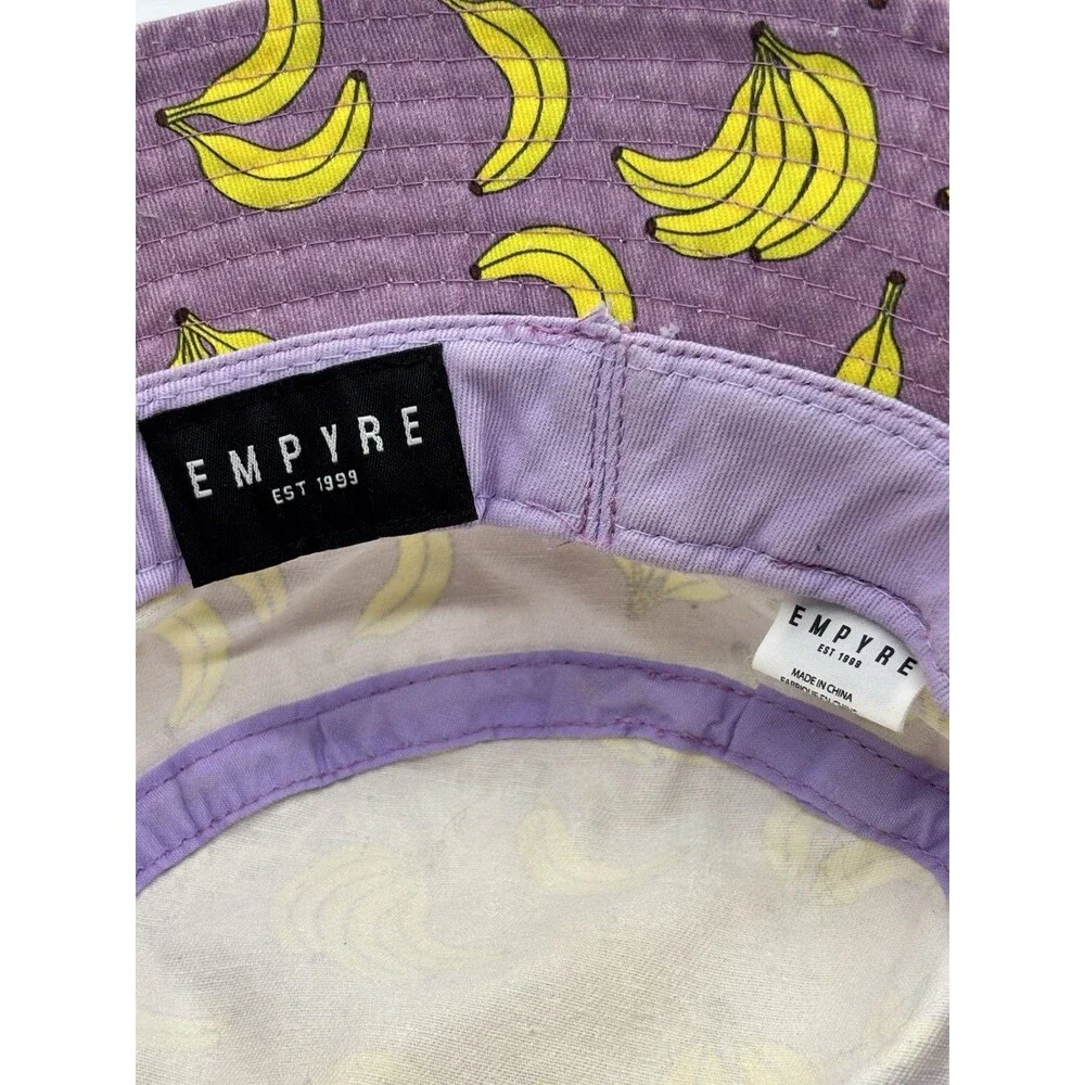 Empyre Purple Banana All Over Print Bucket Hat 100% Cotton Skate Streetwear